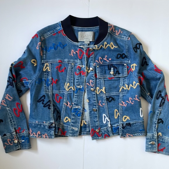 GREY Jason Wu Scribbled Denim Jacket 6 - Picture 2 of 10